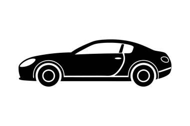 Grand Tourer araba simgesi siluet vektör sanat tasarımı illüstrasyonu