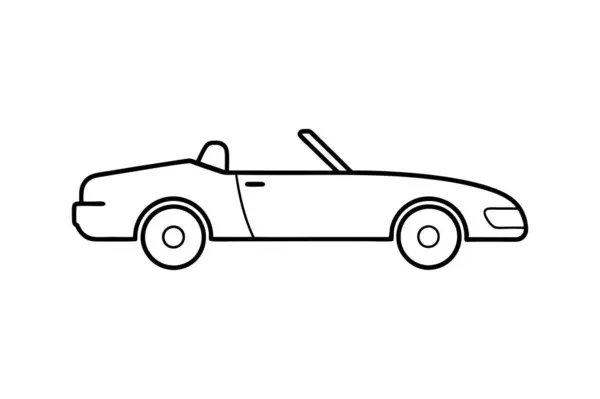 Üstü açık araba çizgisi çizimi çizimi
