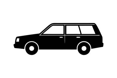 station wagon araba siluet vektör illüstrasyon tasarımı