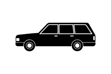 station wagon araba siluet vektör illüstrasyon tasarımı