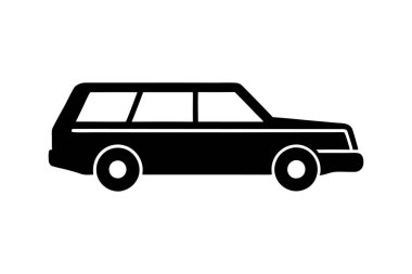 station wagon araba siluet vektör illüstrasyon tasarımı
