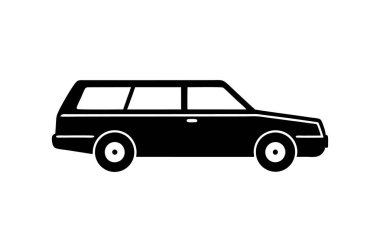 station wagon araba siluet vektör illüstrasyon tasarımı