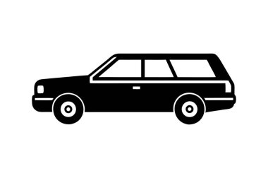 station wagon araba siluet vektör illüstrasyon tasarımı