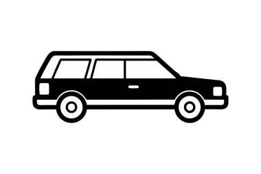 station wagon araba siluet vektör illüstrasyon tasarımı