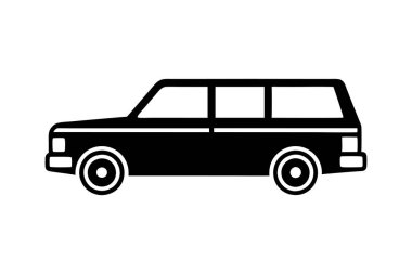 station wagon araba siluet vektör illüstrasyon tasarımı