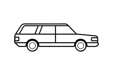 station wagon simge çizgisi sanat vektörü tasarımı illüstrasyonu