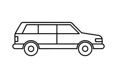 station wagon simge çizgisi sanat vektörü tasarımı illüstrasyonu