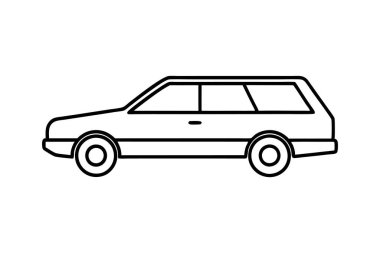 station wagon ana hatları vektör tasarımı çizim sanatı