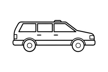 station wagon ana hatları vektör tasarımı çizim sanatı