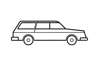 station wagon çizgisi sanat vektör tasarımı illüstrasyonu