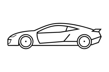 supercars simgesi ana hatları vektör çizim çizimi sanatı