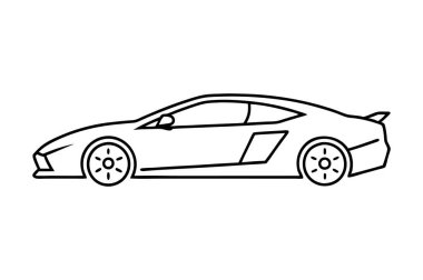 supercar ana hatları vektör çizim çizimi sanatı