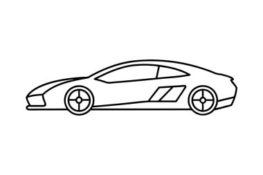 supercar ana hatları vektör çizim çizimi sanatı