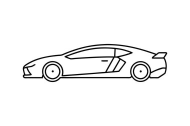 supercar ana hatları vektör çizim çizimi sanatı