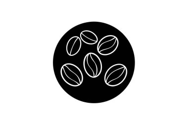 Kahve çekirdekleri yuvarlak simge vektör çizimi
