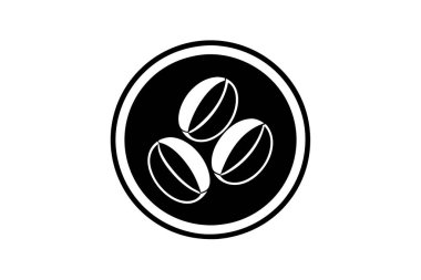 kahve çekirdekleri yuvarlak siluet vektör çizimi