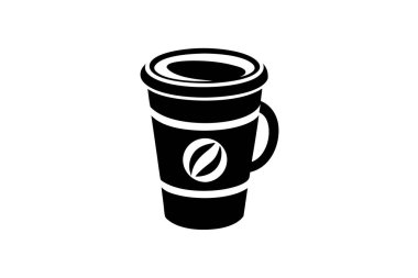 Kahve fincanı simgesi siluet vektör çizim sanatı