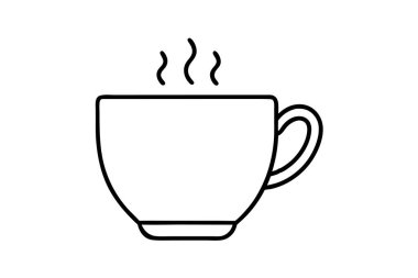 Kahve fincanı çizgisi sanat tasarımı çizimi