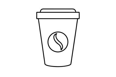 Kahve fincanı çizgisi sanat vektör tasarımı çizimi çizimi