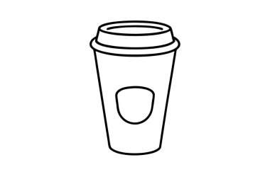 Kahve fincanı kağıt çizgisi sanat vektörü tasarımı çizim çizelgesi