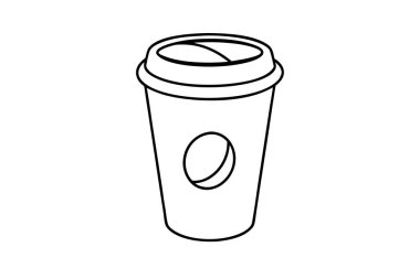 Kahve fincanı kağıt çizgisi sanat vektörü tasarımı çizim çizelgesi