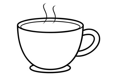 Kahve fincanı kağıt çizgisi sanat vektörü tasarımı çizim çizelgesi