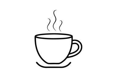 Kahve fincanı buhar vektör çizgisi resim tasarımı ana hatları