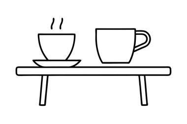 sehpa simgesi sanat vektörü çizimi ana hatları