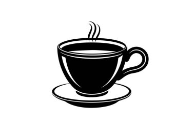 Kahve fincanı vintage siluet vektör resimleme tasarımı