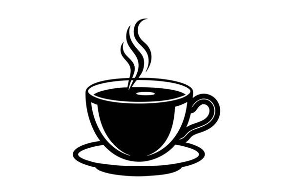 Кофе Кубок пара силуэт иконка векторной иллюстрации дизайн