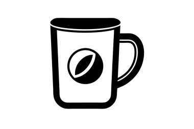 kahve kupası fasulye silueti vektör çizimi tasarımı