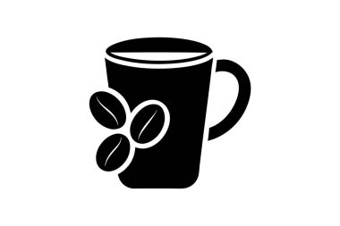 kahve kupası simgesi siluet vektör çizimi tasarımı