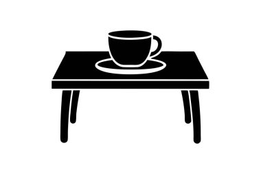 kahve kupası simgesi siluet vektör illüstrasyon tasarımı