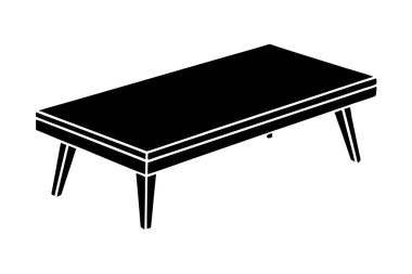 sehpa mobilyalari siluettetable simgesi. Web için ahşap tablo vektör simgesinin siyah illüstrasyonu