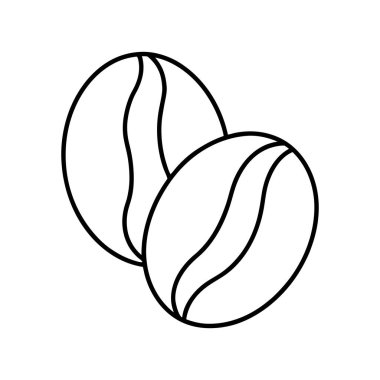 Kahve çekirdeği ikonu. çizgi biçimi, vektör grafiği
