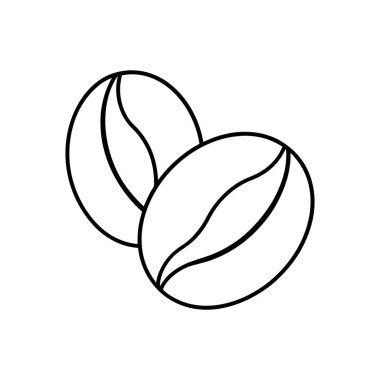 Kahve çekirdeği ikonu. çizgi biçimi, vektör grafiği