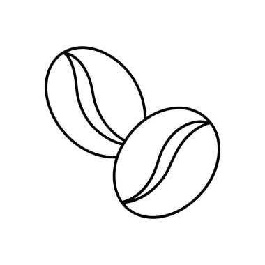 Kahve çekirdeği ikonu. çizgi biçimi, vektör grafiği