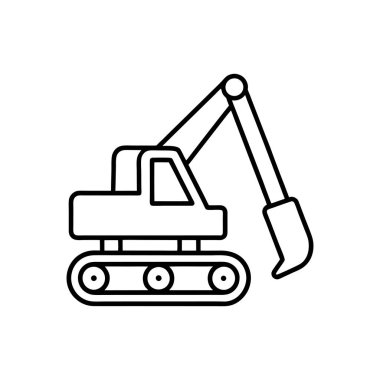  İnşaat ekipmanı çizgisi sanat vektörü çizimi