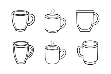 kahve kupası simgesi çizimi resim çizimi