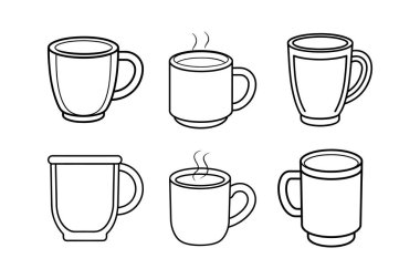 kahve kupası simgesi çizimi resim çizimi