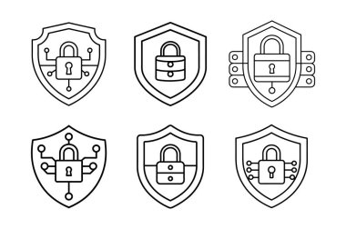 veri güvenlik hattı sanat vektörü çizimi