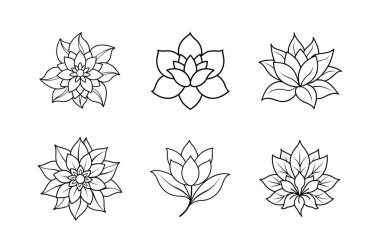 Çiçek çizgisi sanat vektörü çizimi