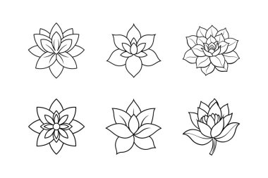 çiçek simgesi çizgisi sanat vektörü çizimi