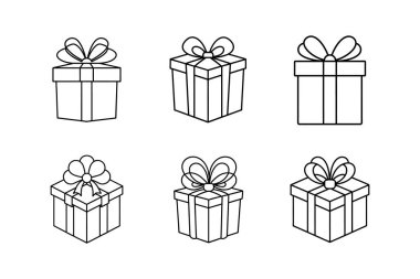 Hediye kutusu çizgisi çizimi