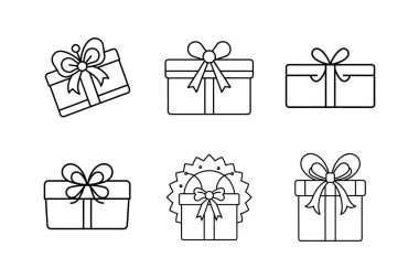 Hediye kuponu simgesi çizgisi çizimi