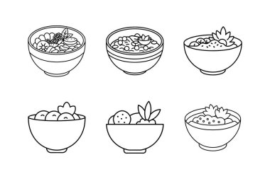 Sağlıklı kahvaltı tabağı çizgisi resim çizimi