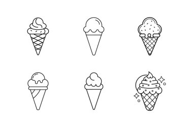 dondurma külahı resim çizgisi çizimi