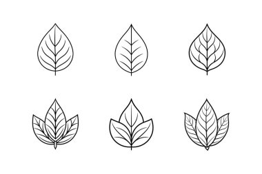 Yaprak Çizgisi Sanat Vektörü İllüstrasyonu