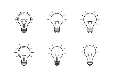 ampul simgesi çizgisi sanat vektörü illüstrasyonu