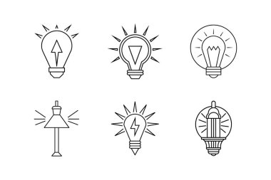 ışıklandırma simgesi çizgi sanat vektörü çizimi